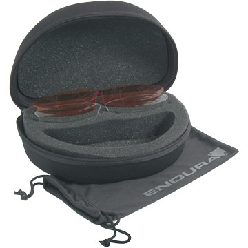 Endura's Stingray Sunglasses come with a hard case, microfiber bag and spare lenses.