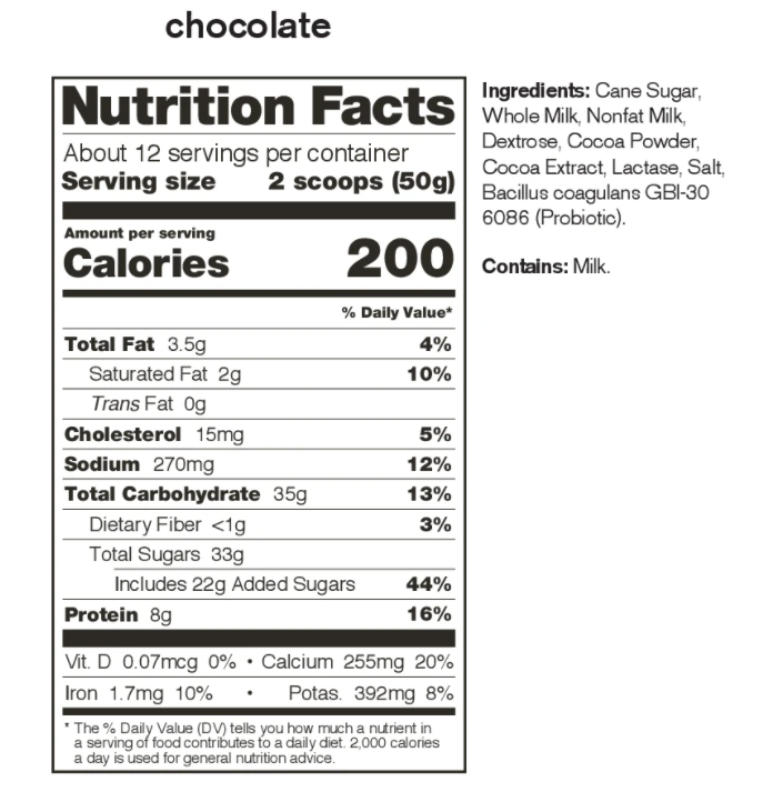 Nutritional information