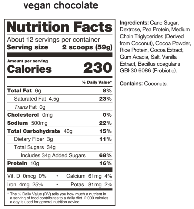 Nutritional information